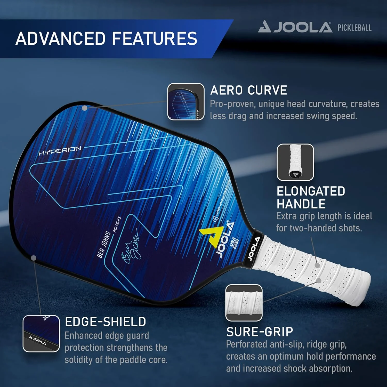 JOOLA Hyperion CAS 16mm Pickleball Paddle - Image 6